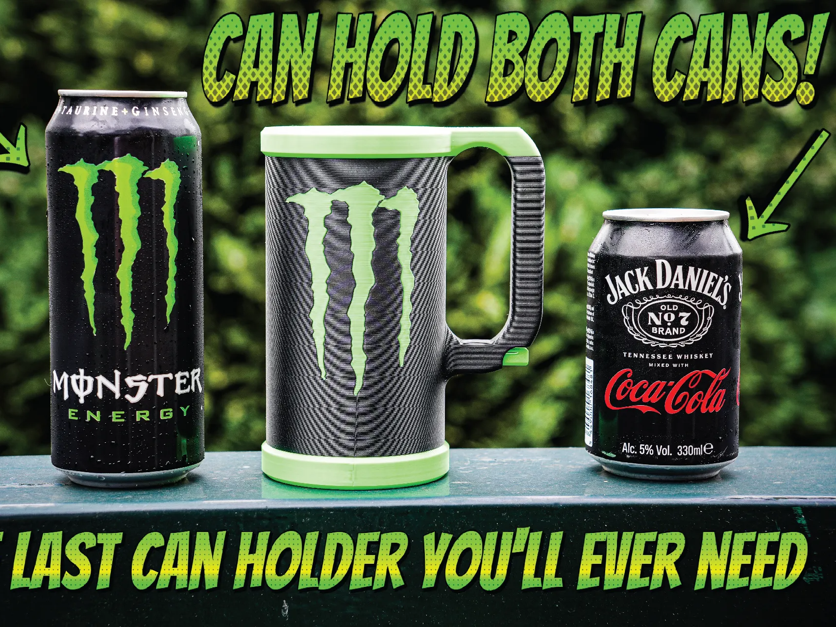 Monster Koozie Holds both cans